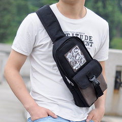 新款胸包 男士韩版潮流休闲包学院风小包包 原创运动包帆布骑行包