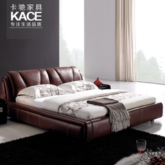 KACE真皮床软体床 婚床1.8米双人床储物床简约现代 皮床送货