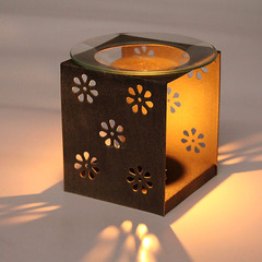 柔软时光 欧式古典铁艺玻璃香薰烛台摆件 精油灯蜡烛香熏灯小礼物