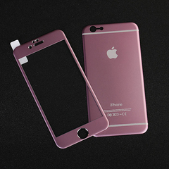 苹果iphone6钛合金全覆盖彩色玻璃钢化膜苹果6手机前后钢化膜包邮