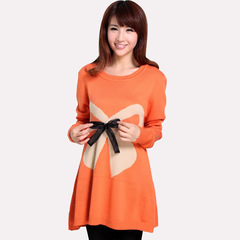 2015韩版时尚孕妇秋装上衣长袖新款孕妇毛衣打底衫秋冬款中长款