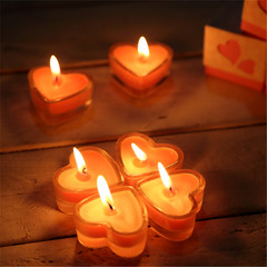 创意浪漫爱心玻璃蜡烛果冻蜡烛无烟无味去味蜡烛求婚生日表白道具