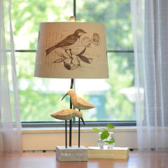 台灯卧室美式乡村简约时尚欧式复古创意客厅结婚庆温馨小鸟床头灯