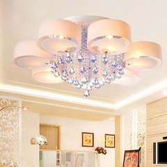 LED客厅灯圆形水晶吸顶灯房间卧室灯欧式餐厅灯大气灯具现代简约