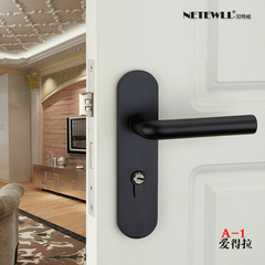 尼特威美式锁具室内门锁实木门锁卧室分体门锁欧式黑色简约木门锁