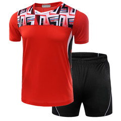 正品新款羽毛球服套装夏男女圆领短袖速干球衣训练比赛运动服套装
