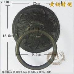 定风堂YLH041新中式把手纯铜门环简洁拉手仿古大门拉环 面12cm