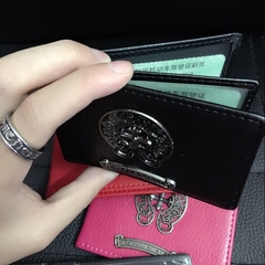 朋克风潮牌克罗心汽车驾驶证夹套个性金属车饰品通用证件票据皮夹