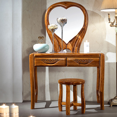 艾米芮实木梳妆台乌金木妆镜储物妆桌妆凳纯卧室全新中式实木家具