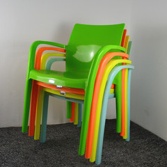 加厚塑料扶手椅 户外沙滩椅子 宜家简约餐椅 休闲椅 时尚办公椅