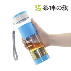 透明塑料便携水瓶 创意防漏车载杯子 运动水杯 男女士带盖泡茶杯