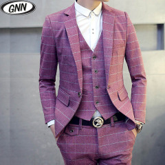 GNN2016休闲西装外套韩版男套装 三件套春季婚礼青年大码修身潮特