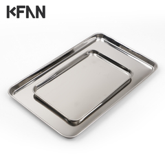 kfan户外餐具日式料理盘烧烤盘不锈钢方形水果盘野餐用品烧烤用具