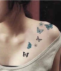 满8韩国男女仿真防水纹身个性贴纸持久英文字母 一次性假刺青蝴蝶