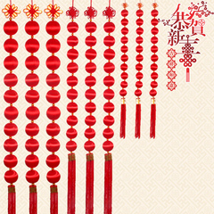 新年灯笼串挂件春节家居装饰用品红色丝光灯笼球节日挂饰商场布置