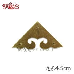中式仿古樟木箱包角片 纯铜单面包角CYE079单面包角护角贴角4.3cm