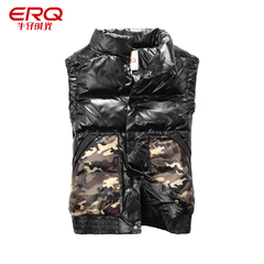 ERQ2016冬装新品立领马甲迷彩轻薄羽绒服女短款修身马甲外套
