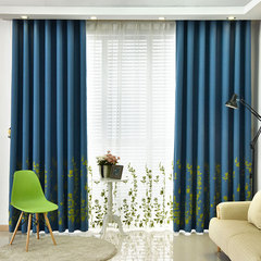 棉麻绣花遮光卧室客厅平面落地飘窗帘布料简约现代成品定做窗纱帘
