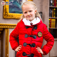 尚卡顿 英伦风格男童冬装　儿童女大童冬装防寒零下三十度红色