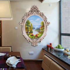简约欧式现代纯手绘古典山水风景油画客餐厅玄关卧室装饰挂画竖版