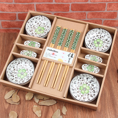 婚庆回礼餐具礼品 结婚宴创意礼盒 实用陶瓷碗筷套装礼物
