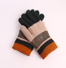 韩版冬男女秋冬季毛线手套百搭情侣加绒加厚针织学生分指手套
