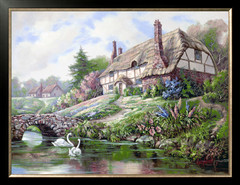 精准印花法国DMC十字绣正品风景世界名画油画 哈姆雷特的特威德河