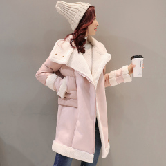 2016冬装新款韩版加厚羊羔绒棉服外套韩国修身学生棉衣女中长款潮