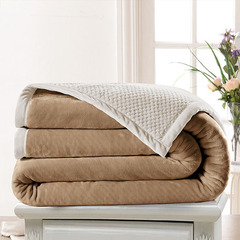 贝贝绒毛毯双层加厚复合毯珊瑚绒毯子冬季床单法兰绒单双人午睡毯