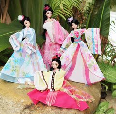 中国风 布娃娃玩具古装美女娃娃套装 四大美女西施女孩换装玩具