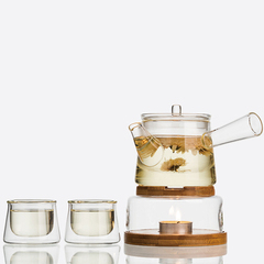 物舍茶器套装 唐羽壶创意耐热玻璃茶具 花茶壶 可烧煮茶壶