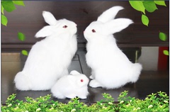 包邮仿真兔子模型儿童毛绒玩具可爱大号白色兔子公仔摄影道具玩偶