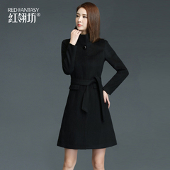 2016冬装新款女装韩版中长款修身毛呢尼外套女收腰显瘦呢子大衣潮
