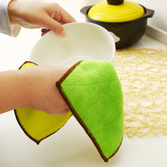 厨房洗碗巾洗锅海绵清洁巾家用不沾油去污擦碗毛巾细纤维洗碗抹布
