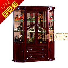 新款特价欧式美式玻璃酒柜客厅实木双门展示柜陈列柜餐边柜多功能