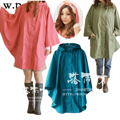 日本韩版原厂蝙蝠斗篷雨衣风衣式时尚女用超轻薄防水透气骑车雨披