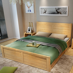 北欧全实木床卧室家具双人床简约现代白蜡木高箱储物1.5米1.8米床