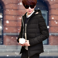 青少年男士短款羽绒服轻薄冬季韩版初中学生修身加厚外套连帽潮流