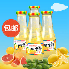 【包邮】阿里郎蜂蜜柚子果肉饮料255ml*4瓶 水果汁饮料