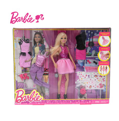 正品Barbie芭比娃娃衣服套装礼盒 时尚设计搭配套装礼盒CDM12