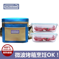 韩式JALOCOOK耐热玻璃饭盒微波炉烤箱可用保鲜盒密封便当碗CK166
