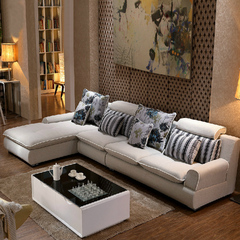 富雅诗简约现代贵妃沙发组合客厅转角大小户型布艺沙发L型可拆洗