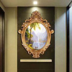 简约欧式现代纯手绘古典风景山水油画客餐厅玄关卧室装饰挂画竖版