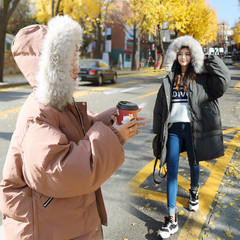 韩国2016新款冬季大毛领棉衣外套面包服女中长款韩版宽松学生棉袄