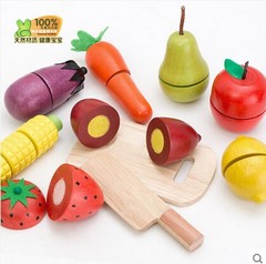 【聚】水果蔬菜切切看切水果玩具切切乐 过家家厨房套装木质 木制