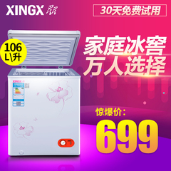 XINGX/星星 BD/BC-106EC小冰柜家用商用 卧式冷柜单温冷冻柜冷藏