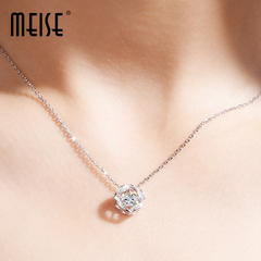 MEISE925银镀金项链女 锁骨链银饰品吊坠梦想 韩版合伙人同款项链