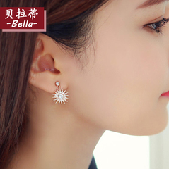 925银饰耳钉女气质日韩国时尚甜美可爱太阳耳环耳饰品欧美防过敏