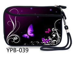 包邮 紫色蝴蝶 2.5寸移动硬盘包 收纳包 零钱包 MP4/MP5包 鼠标包