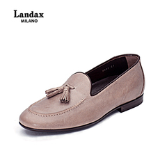 Landax意大利进口 真皮皮鞋 流苏装饰男士皮鞋 手工皮鞋 休闲鞋